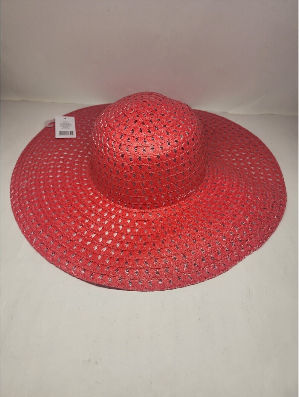 Red Foldable Ladies Wide Brim Straw Womens Beach Floppy Summer Sun Visor Hat